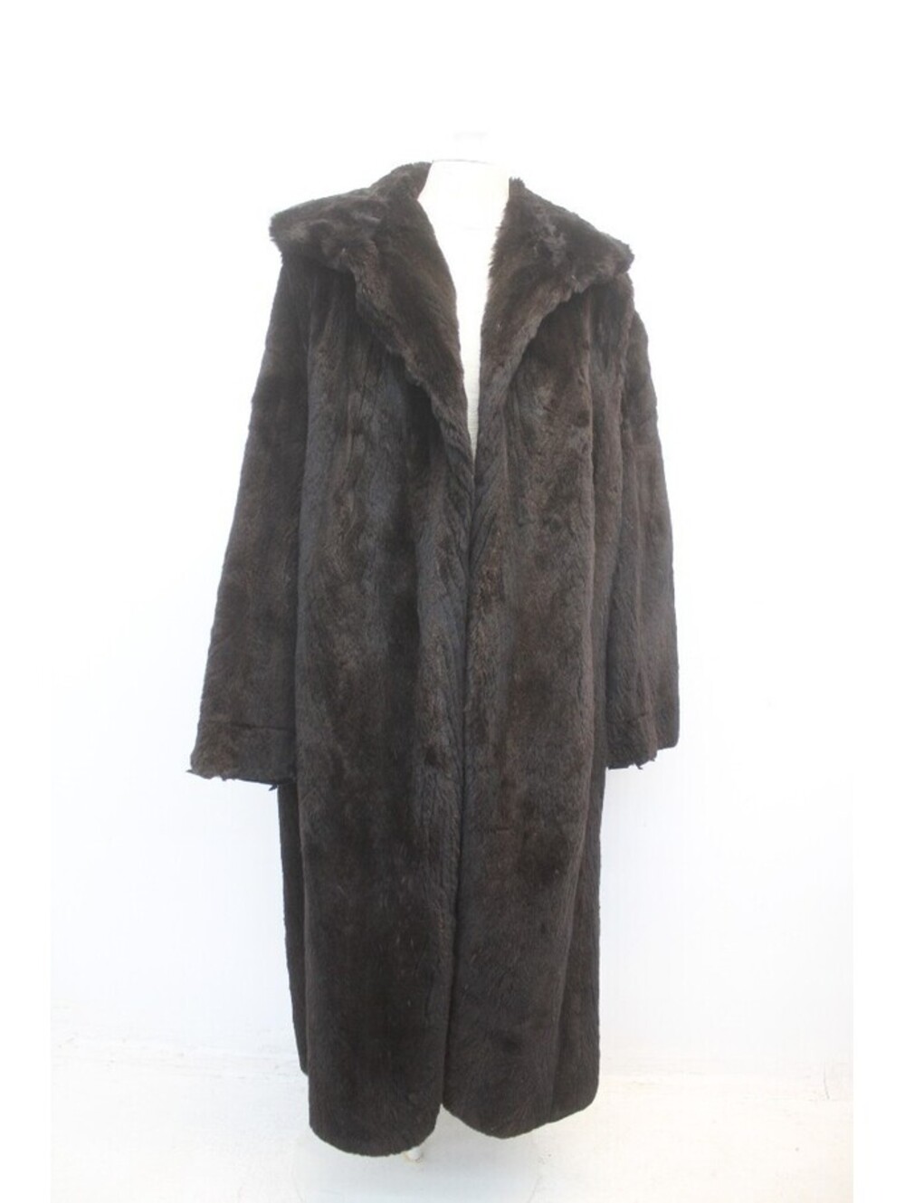 SCRAP ITEM: BLACK / BROWN SHEARED RACCOON FUR COAT JACKET WOMEN WOMAN SIZE N/A